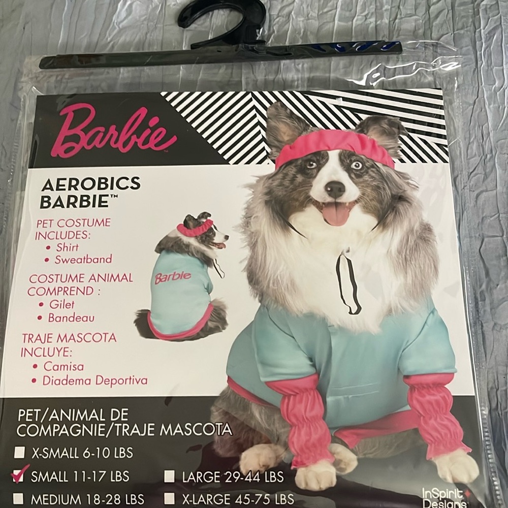 New Aerobics Barbie Pet Dog Halloween Costume Outfit Size Small 11-17 LBS